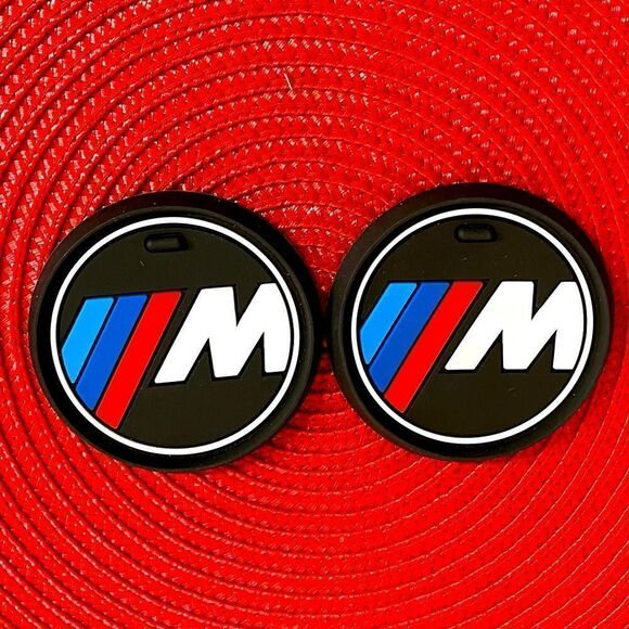 BMW Motorsports Logo Cup Holder Coasters set of 2 NWT - Picture 1 of 4